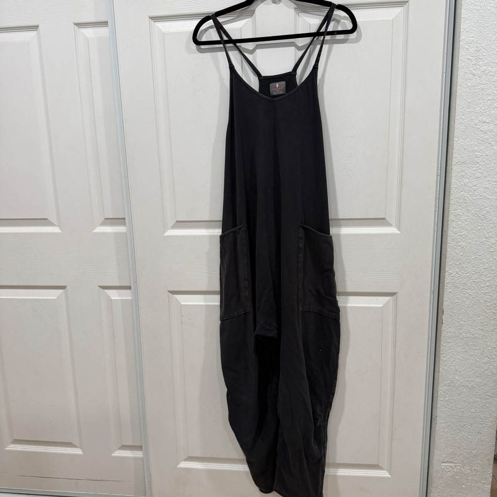 FP Movement Free People Hot Shot Onesie Jumpsuit Black Medium OB1069632